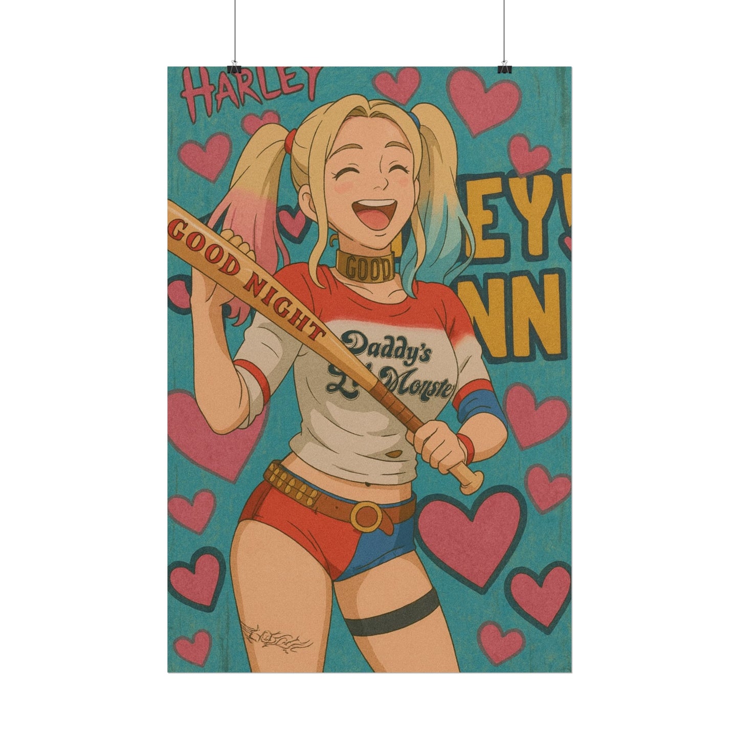 Loco Fits Anime Girls 'Happy Harley' Poster