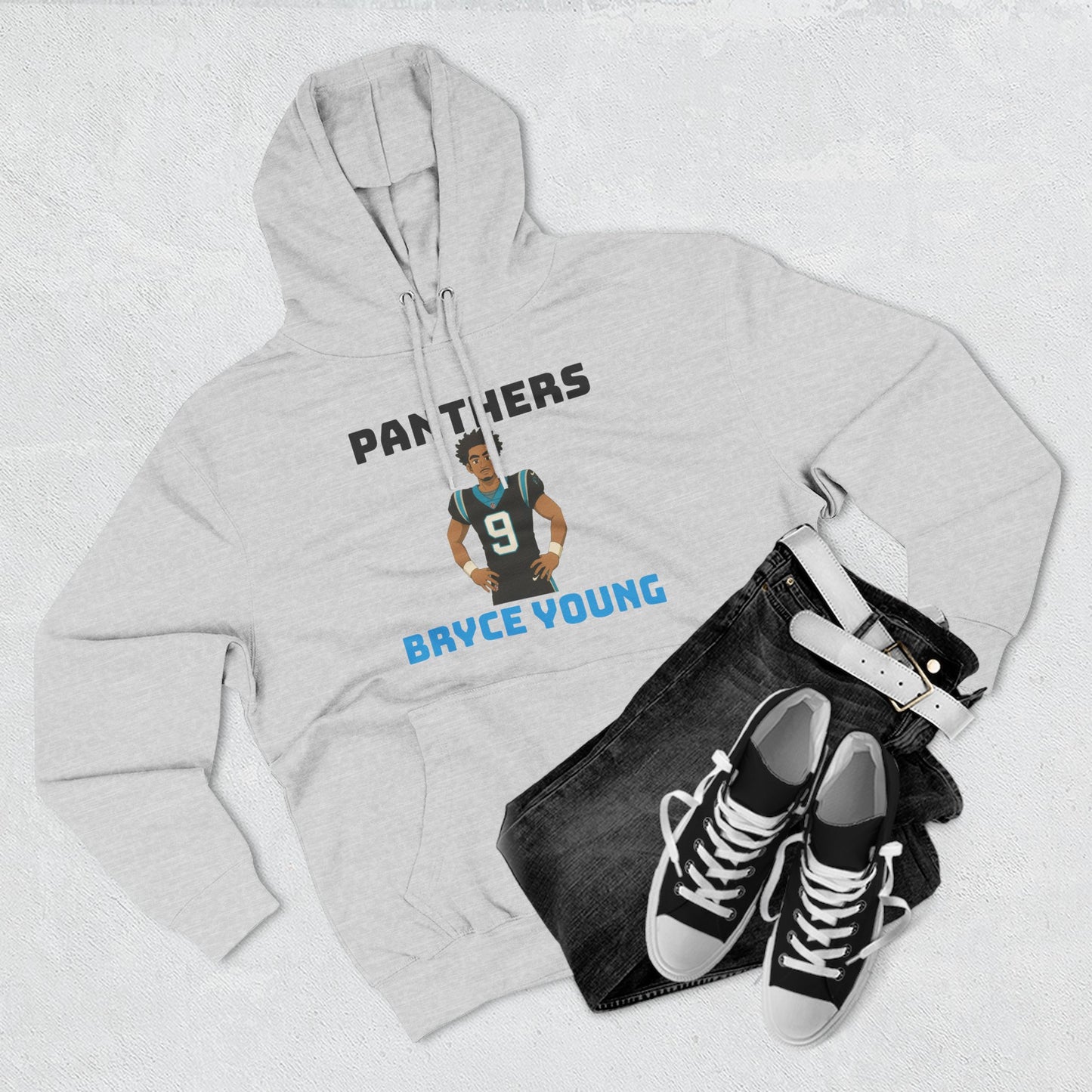 Anime Football 'Panthers Bryce Young' Three-Panel Fleece Hoodie