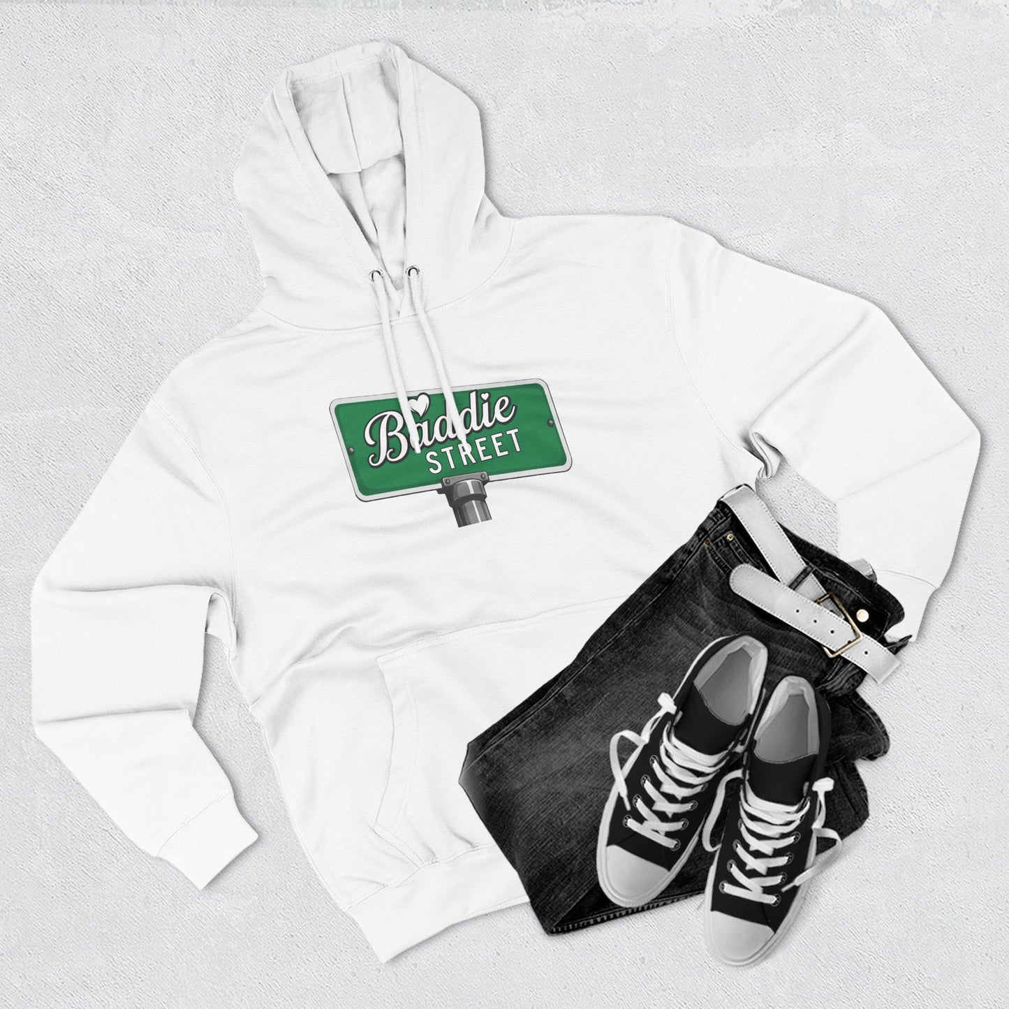 "Baddie Street" Bold Street Sign Fleece Hoodie