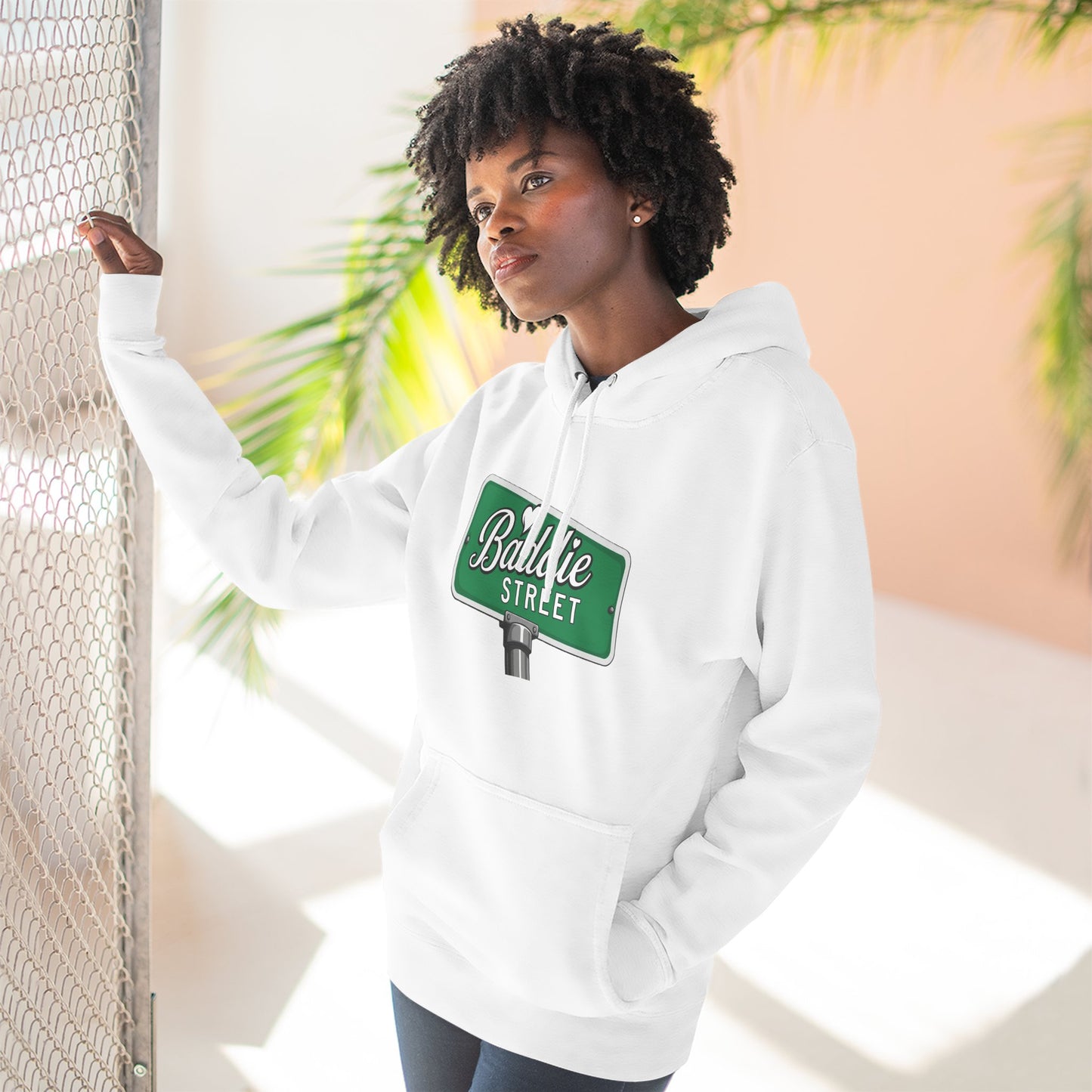 "Baddie Street" Bold Street Sign Fleece Hoodie