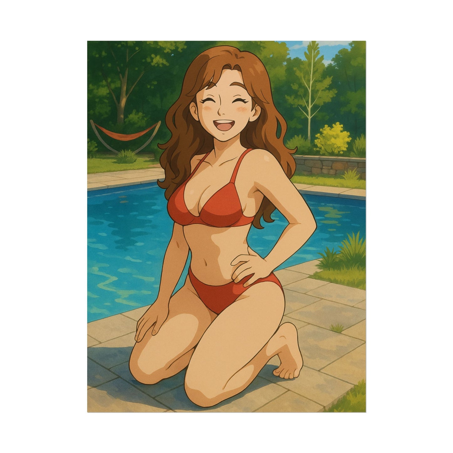 Loco Fits Anime Girls 'Summer Pool Day' Poster