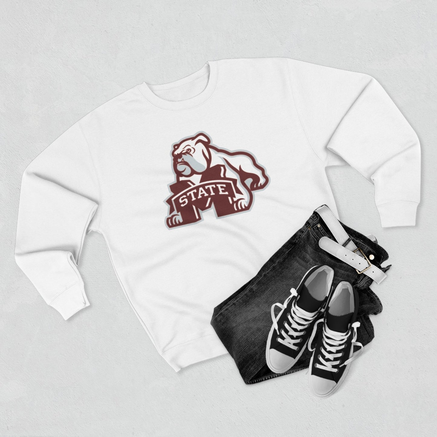 'Mississippi State Bulldog Bully' Cotton Crewneck Sweatshirt