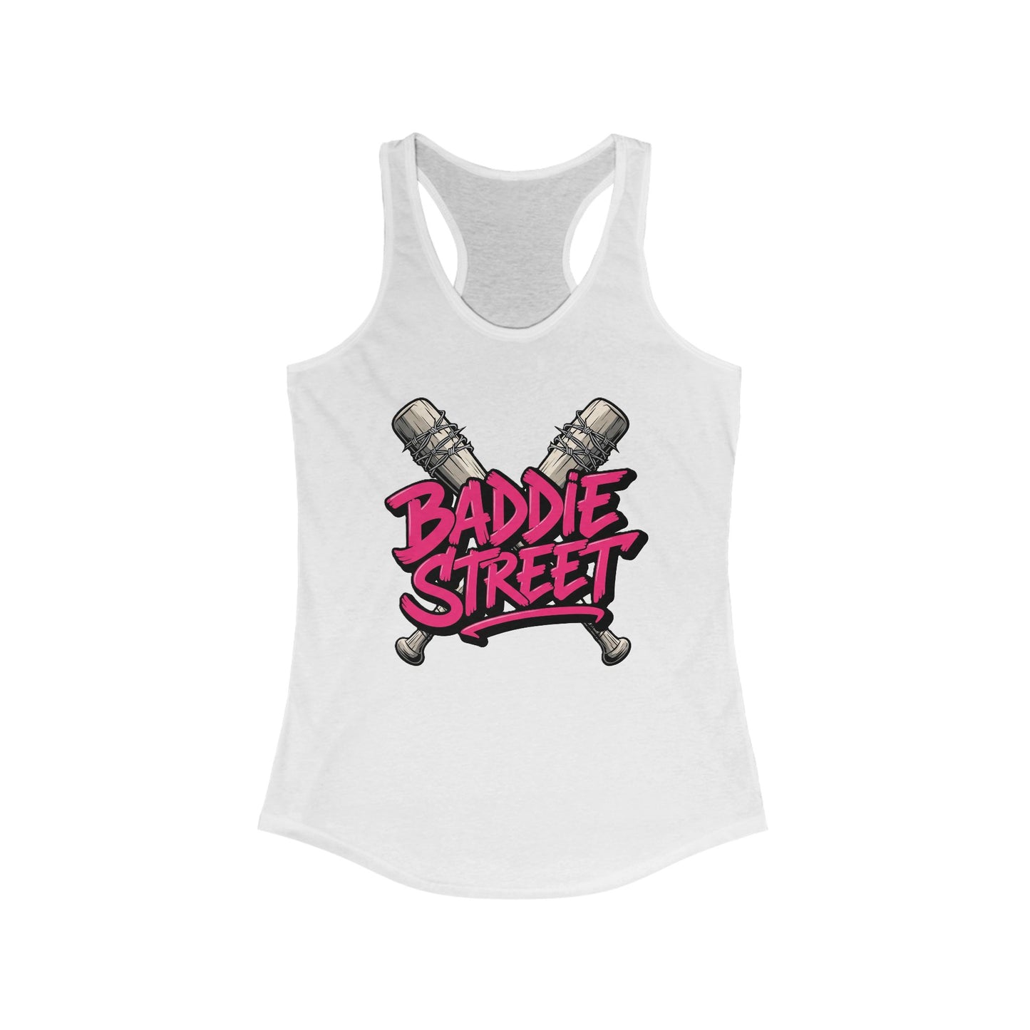 "Baddie Street" Baddie Bat V3 Woman's Racerback Tank Top