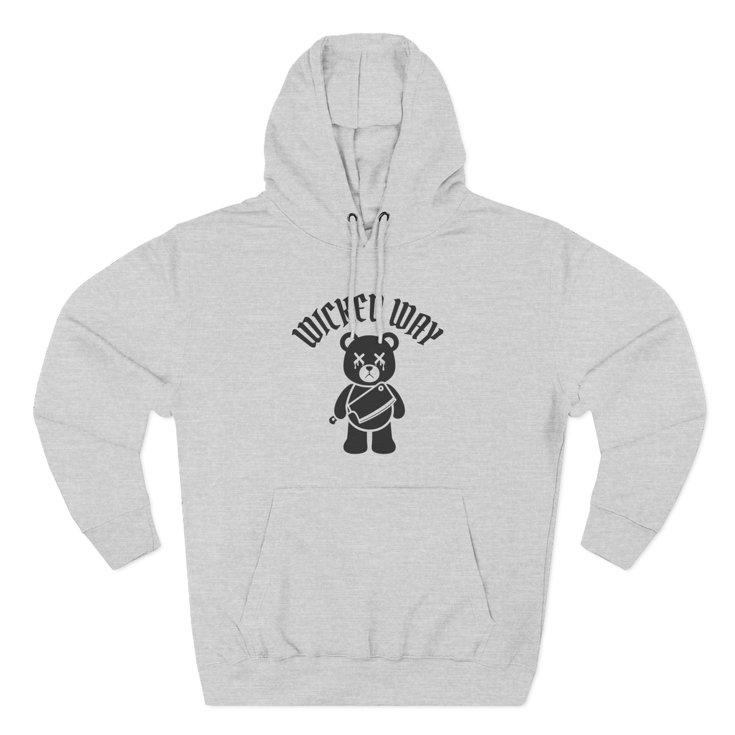 "Wicked Way" Deady Bear Butcher Knife Black Logo College Hoodie