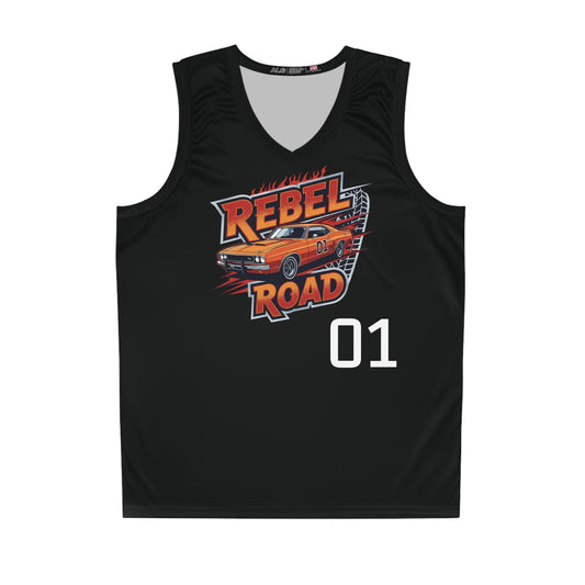 Black "Rebel Road" #01 Iconic Muscle Basketball Jersey