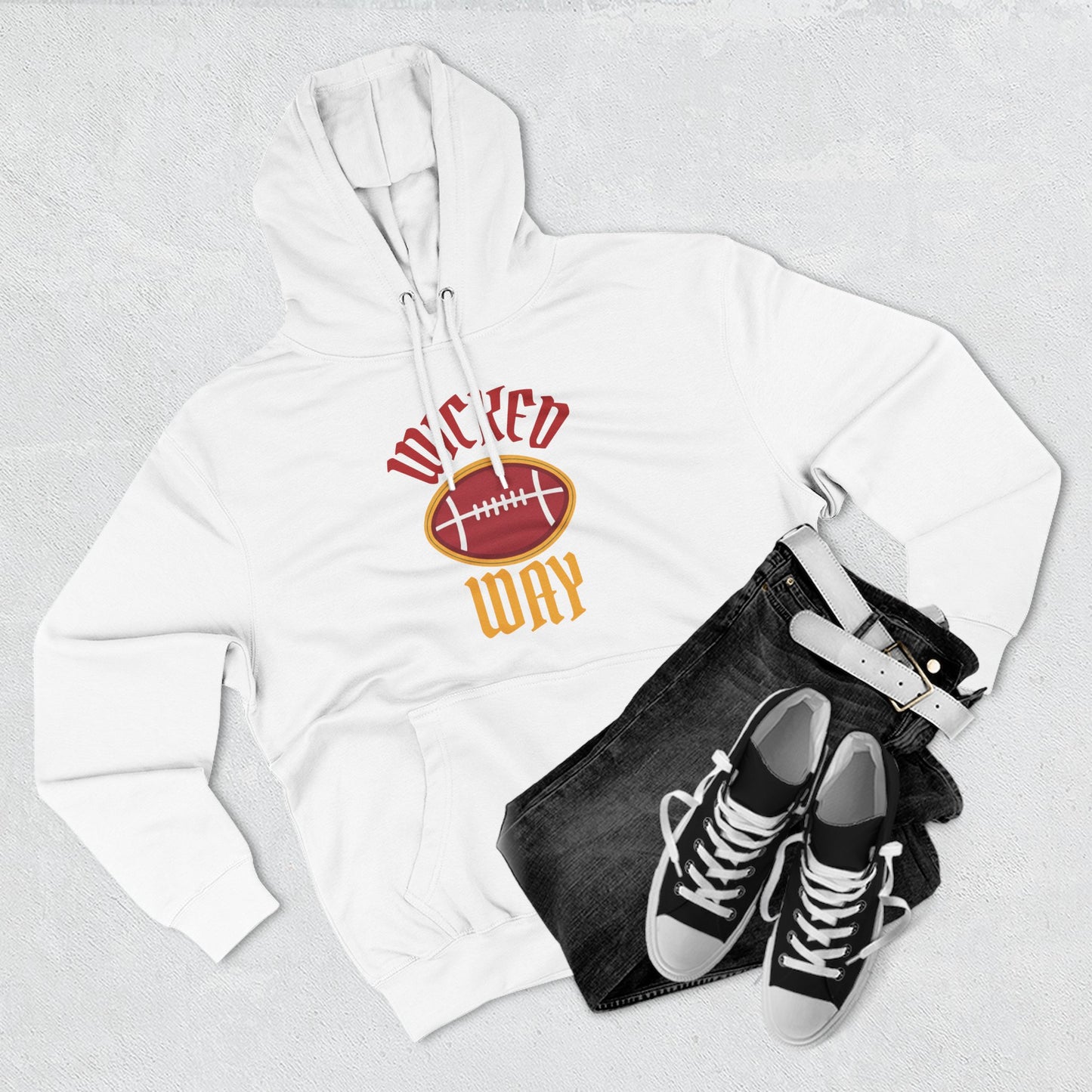Legends "Wicked Way" Deady Bear Football Burgandy, White, & Yellow Fleece Hoodie