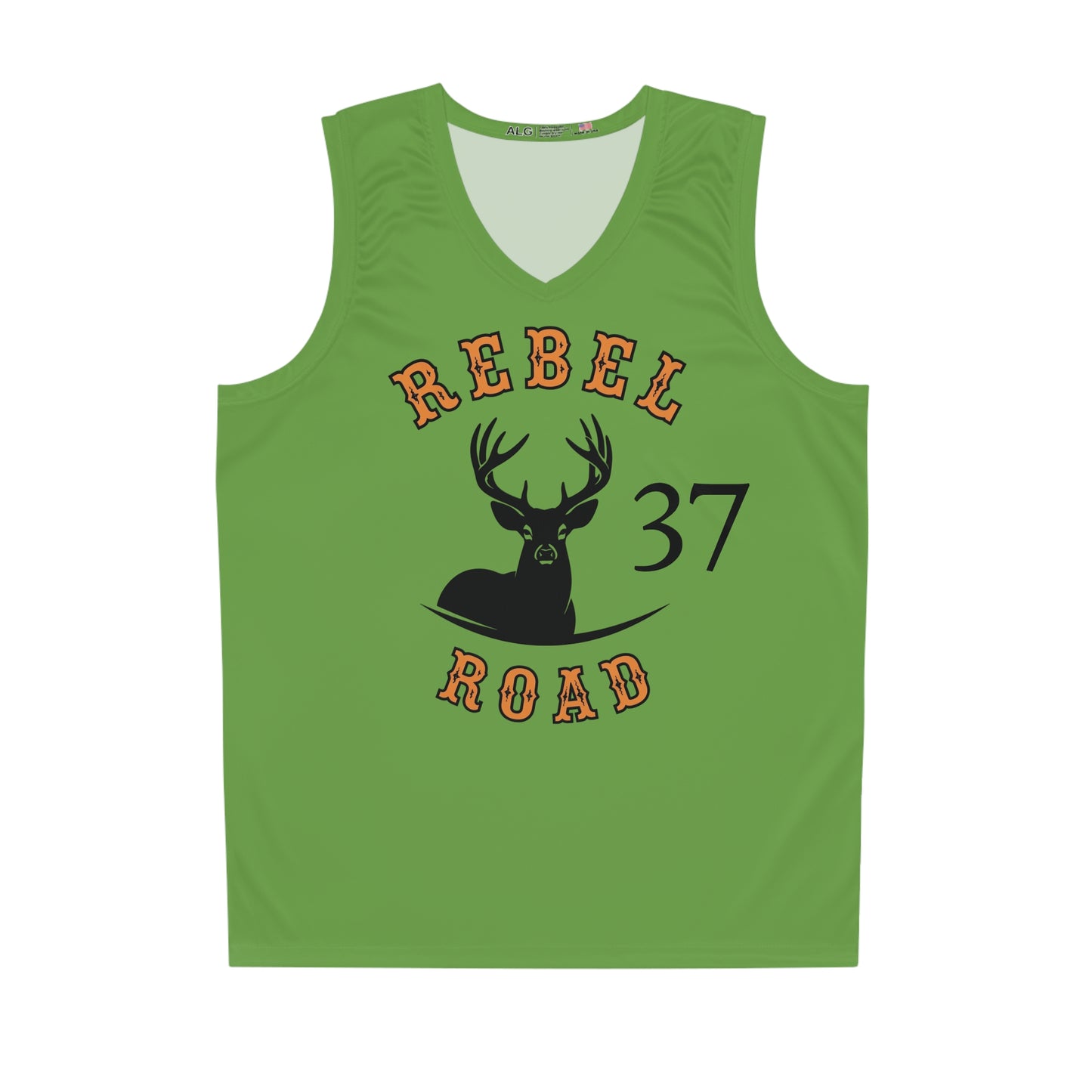 Green "Rebel Road" #37 Buck Season Basketball Jersey