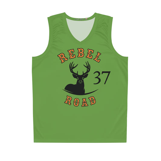 Green "Rebel Road" #37 Buck Season Basketball Jersey