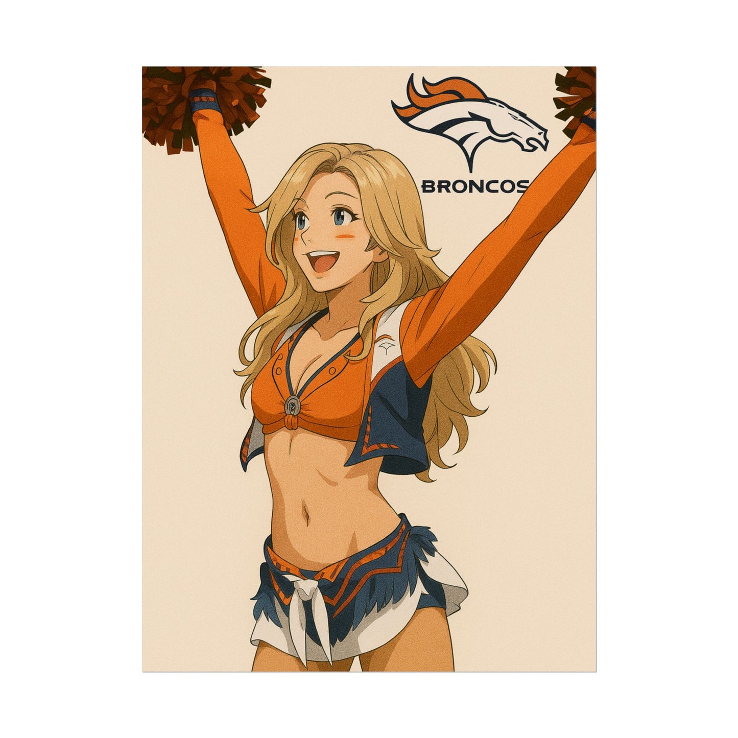 Loco Fits Anime Girls 'Broncos Cheerleader 1' Poster
