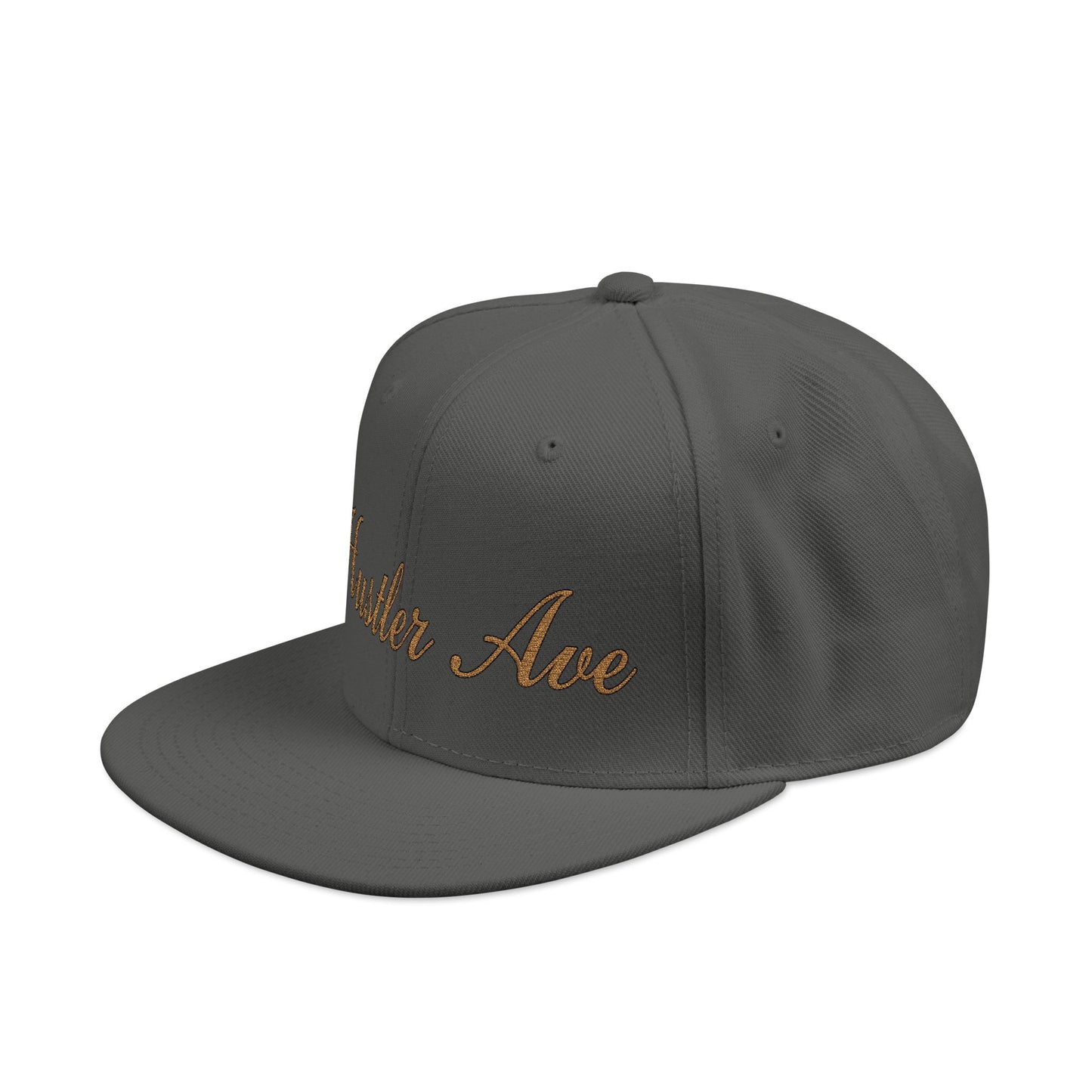 "Hustler Ave" Gold Edition Cursive Snapback Hat