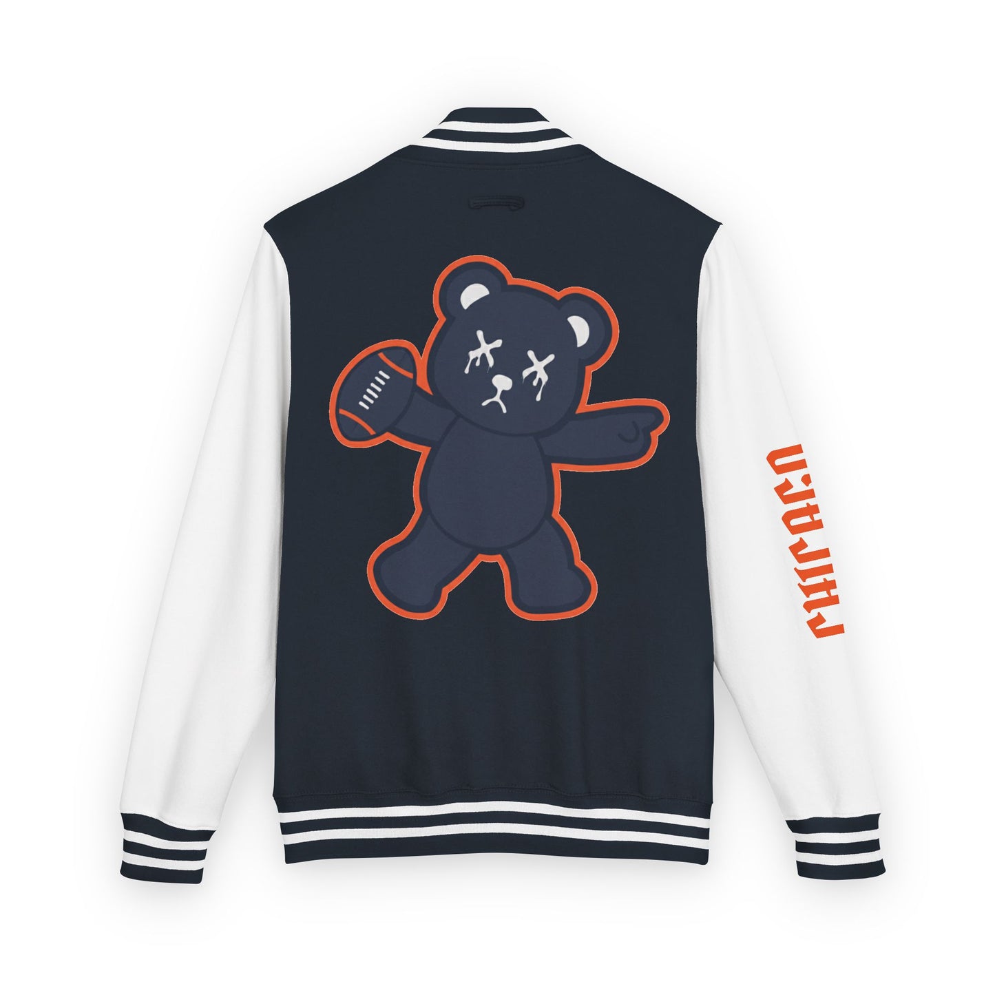 Navy Blue & White "Wicked Way" Chicago Deady Bear Football Heavyweight Letterman Jacket