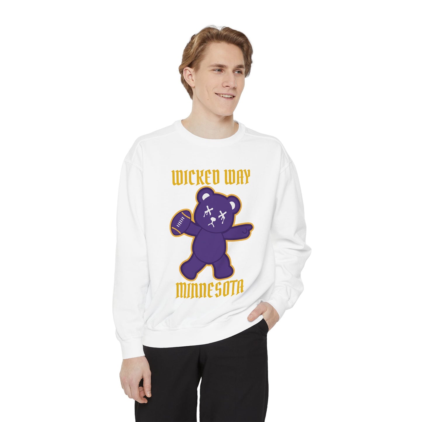 "Wicked Way" Minnesota Deady Bear Football Dyed Sweatshirt