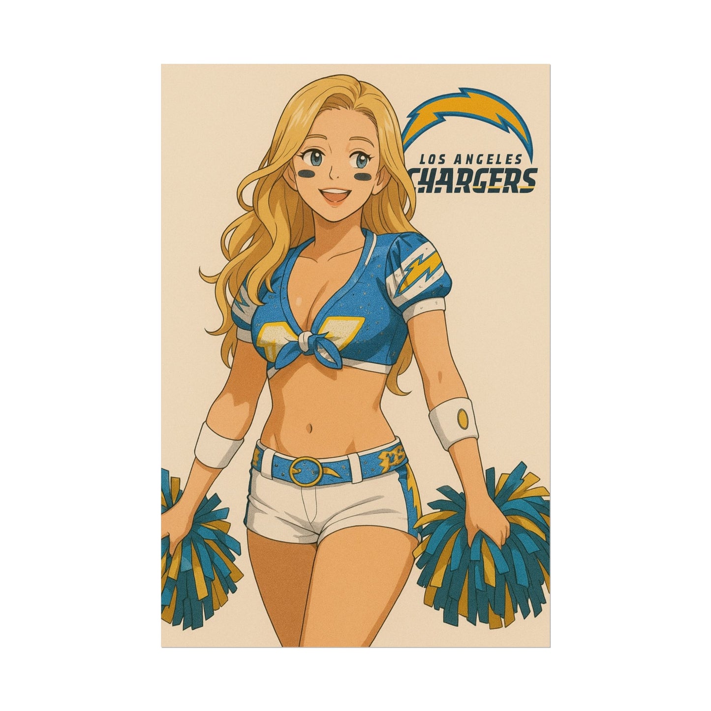 Loco Fits Anime Girls 'Chargers Cheerleader 1' Poster