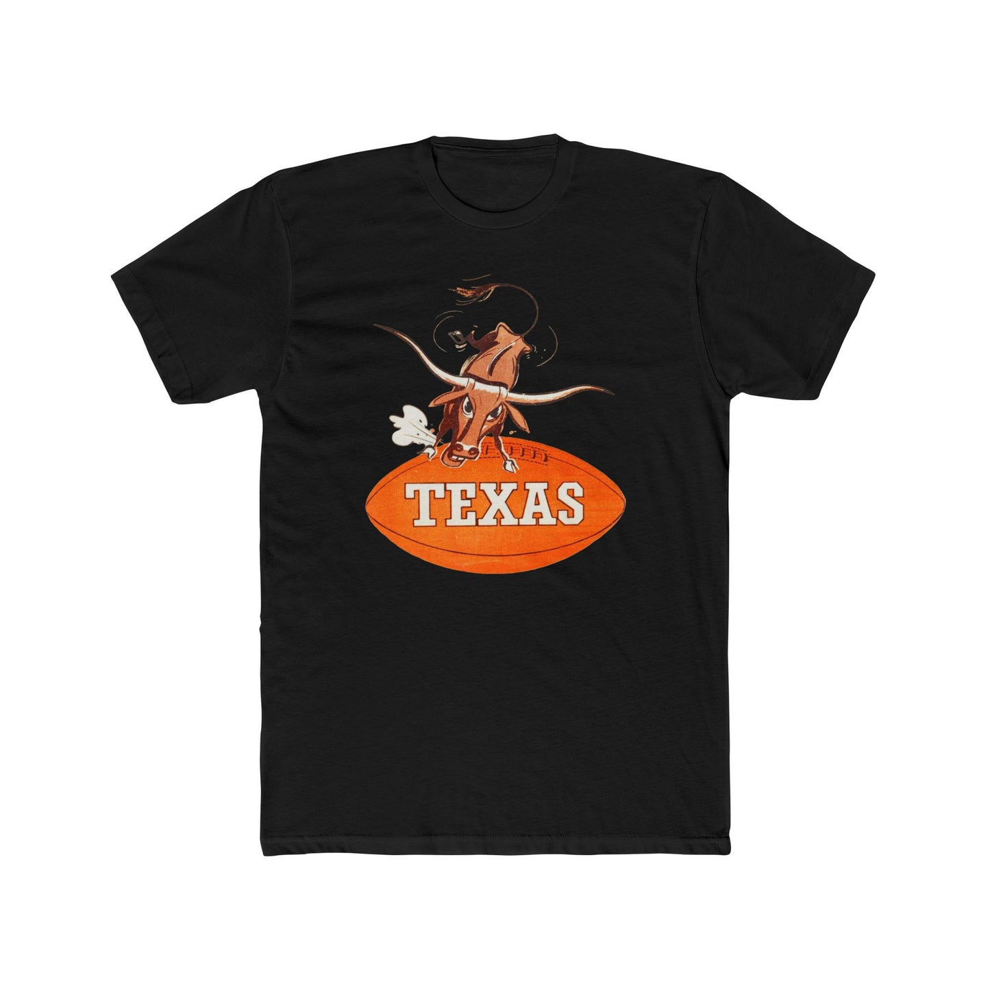 'Texas Longhorn Bevo Football' Cotton Crew Tee