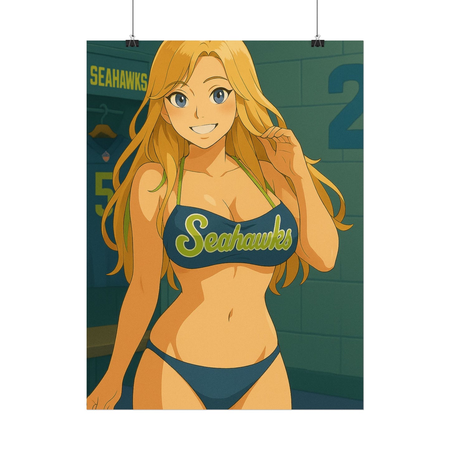 Loco Fits Anime Girls 'Seahawks Girl Swimsuit 1' Poster