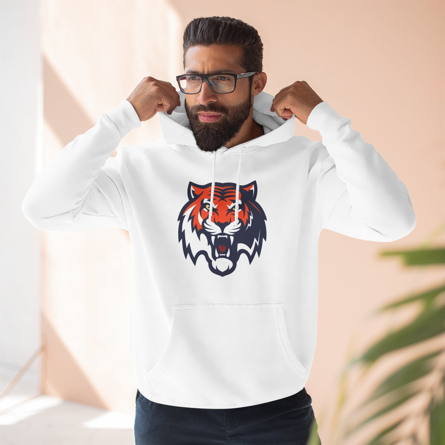 'Auburn Tiger Head' Three-Panel Fleece Hoodie