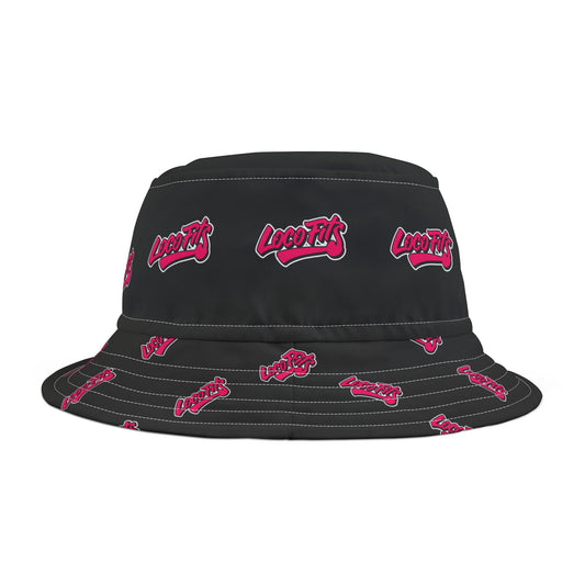 Loco Fits Pink Bubble Script Bucket Hat - Trendy Summer Accessory