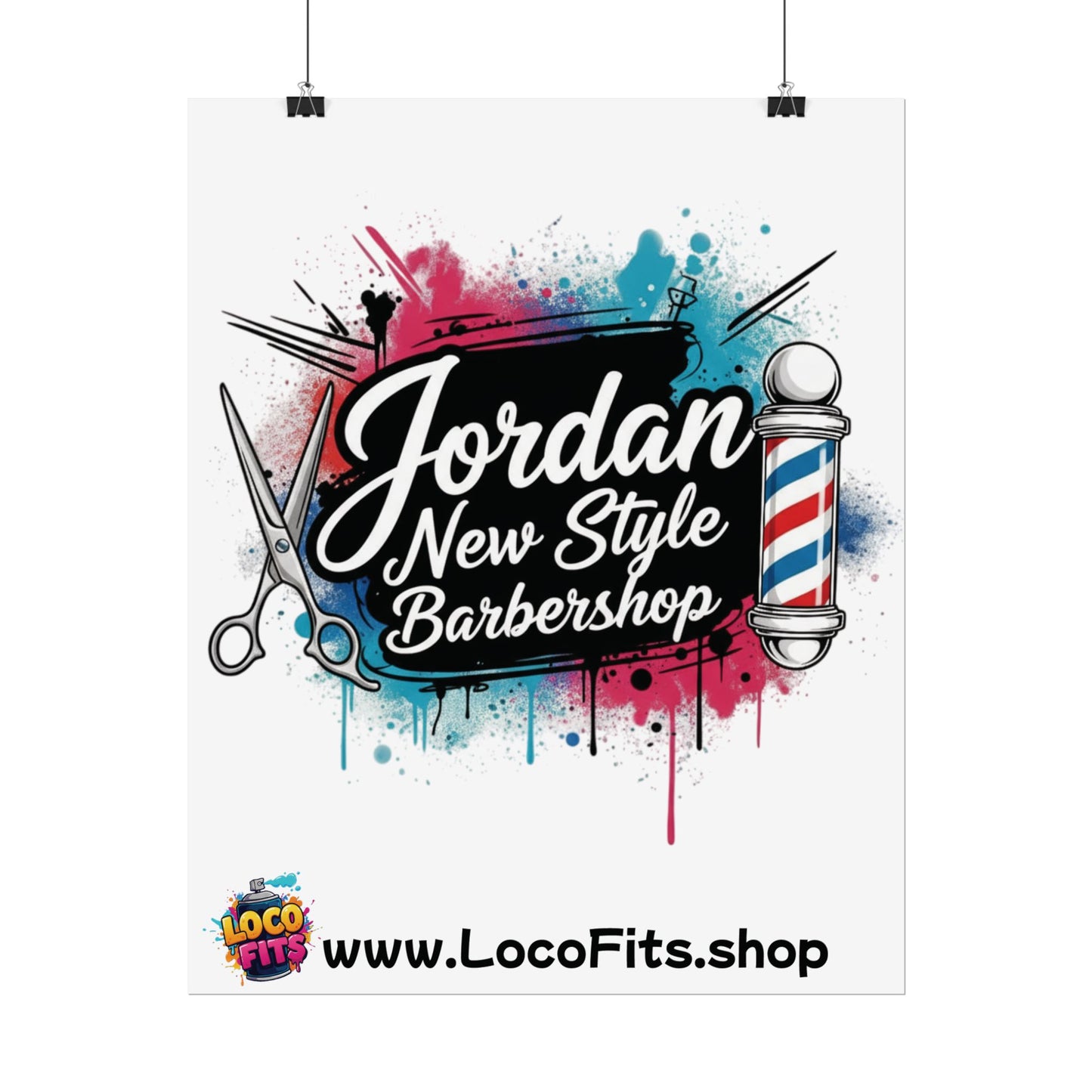 Jordan New Style Barbershop Alternative Logo V2 Poster
