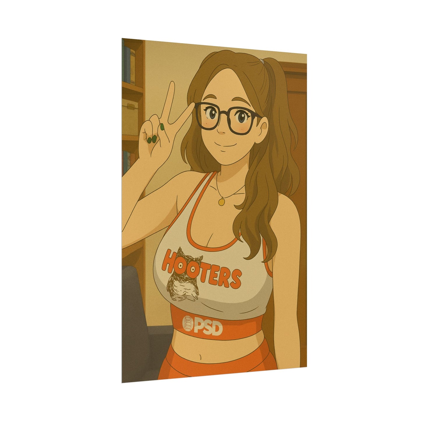 Loco Fits Anime Girls 'Nerdy Hooters Girl' Poster