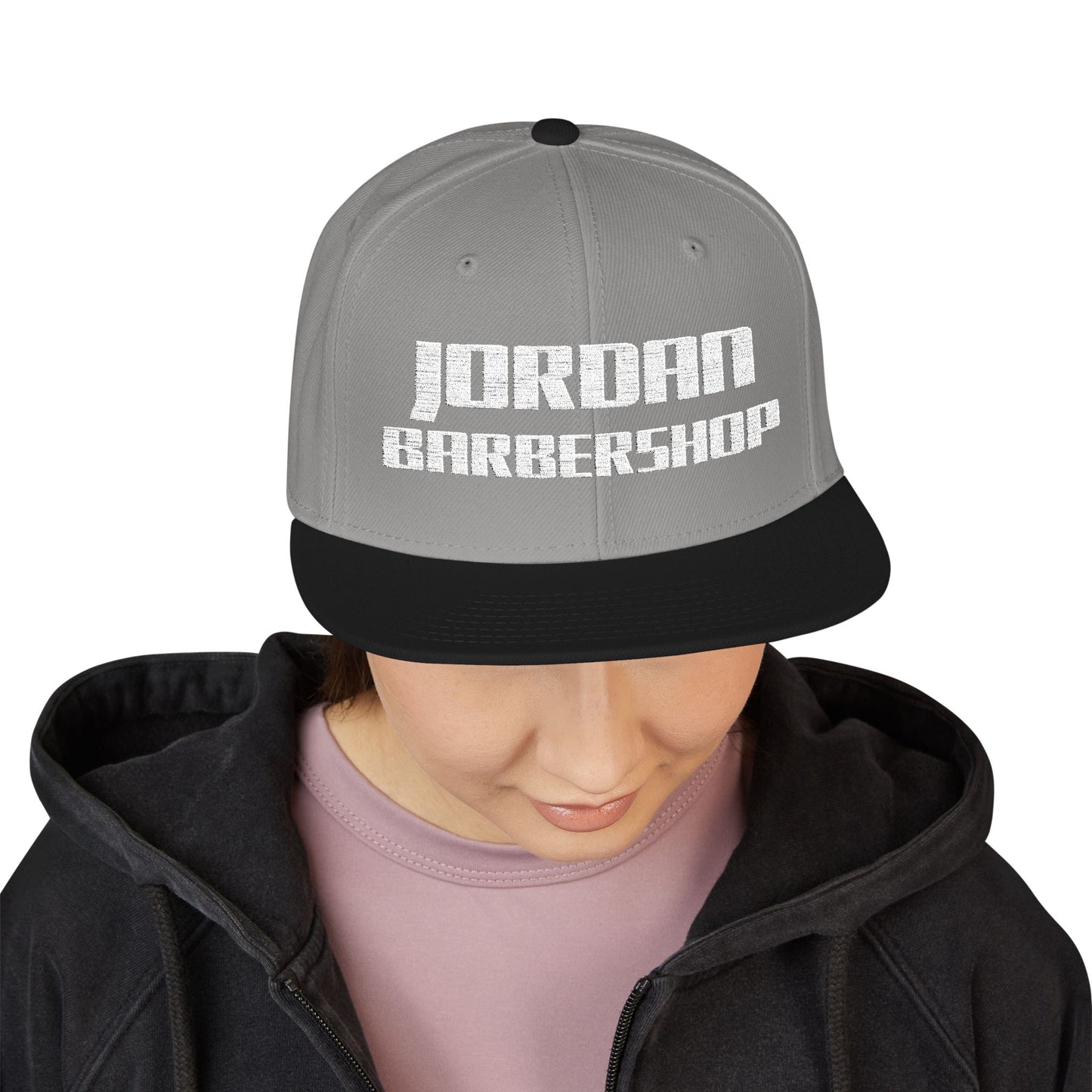 Jordan Barbershop White Text Snapback