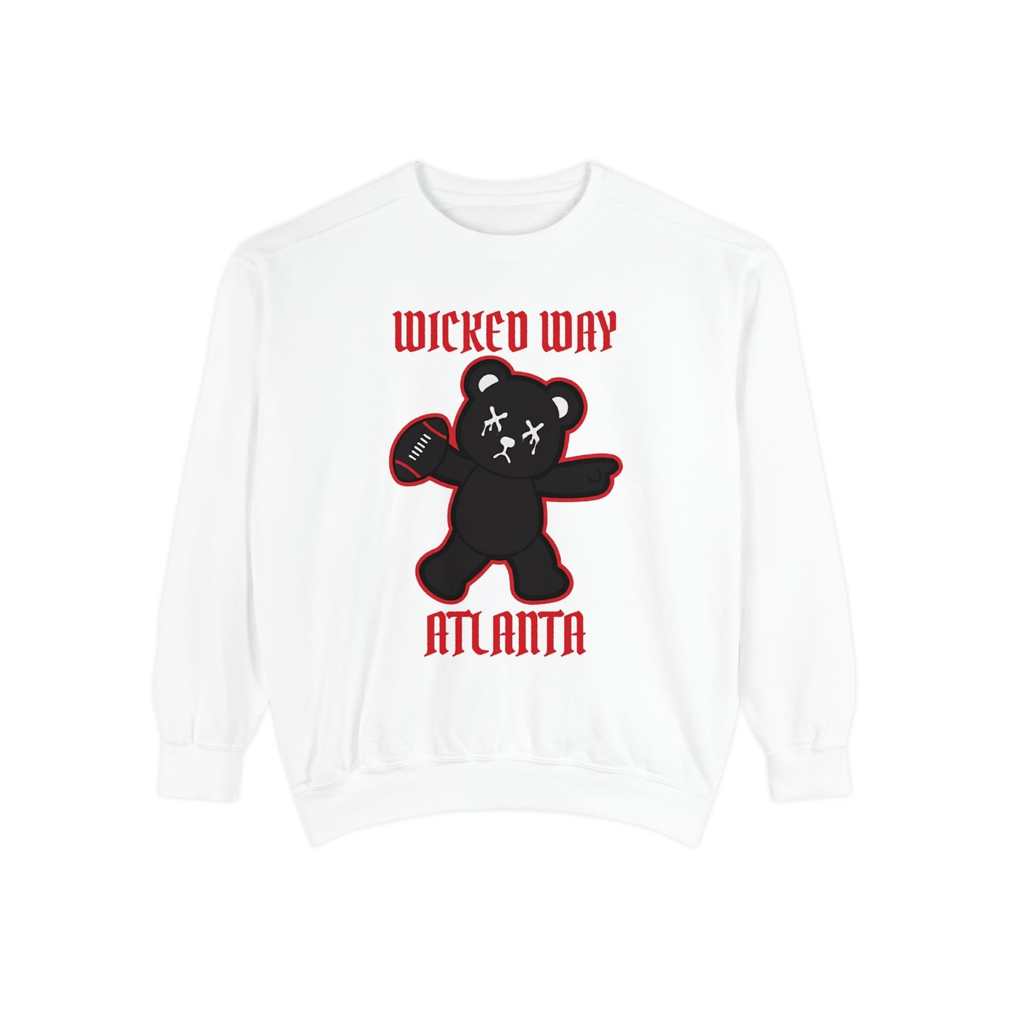 "Wicked Way" Atlanta Deady Bear Football Dyed Sweatshirt