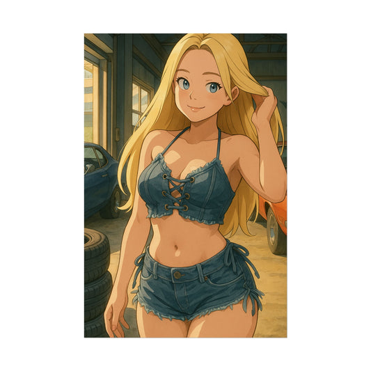 Loco Fits Anime Girls 'Garage Bunny' Poster