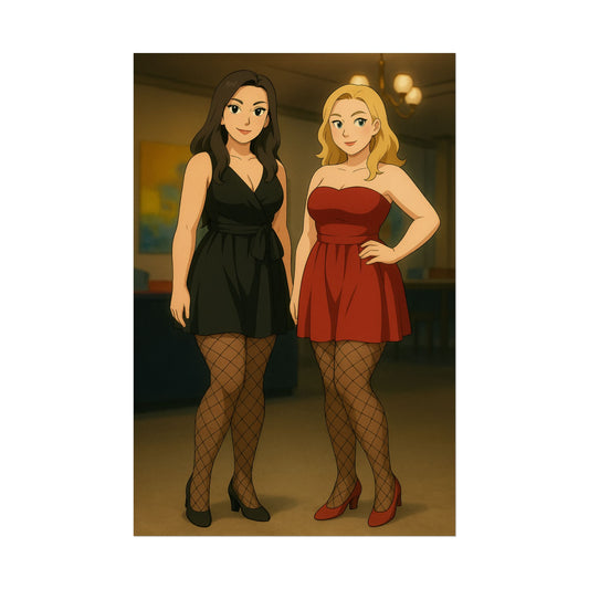 Loco Fits Anime Girls 'Two Ladies in Cocktail Dresses' Poster