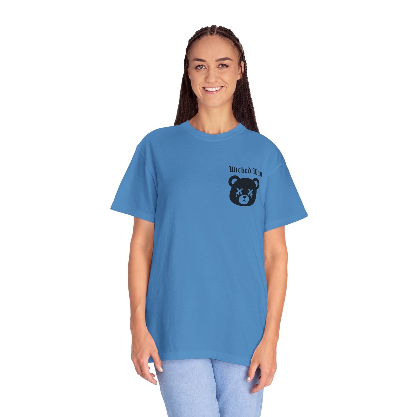 "Wicked Way" Dead Bear Head Pocket Logo Graphic T-Shirt (Multi Color Options)