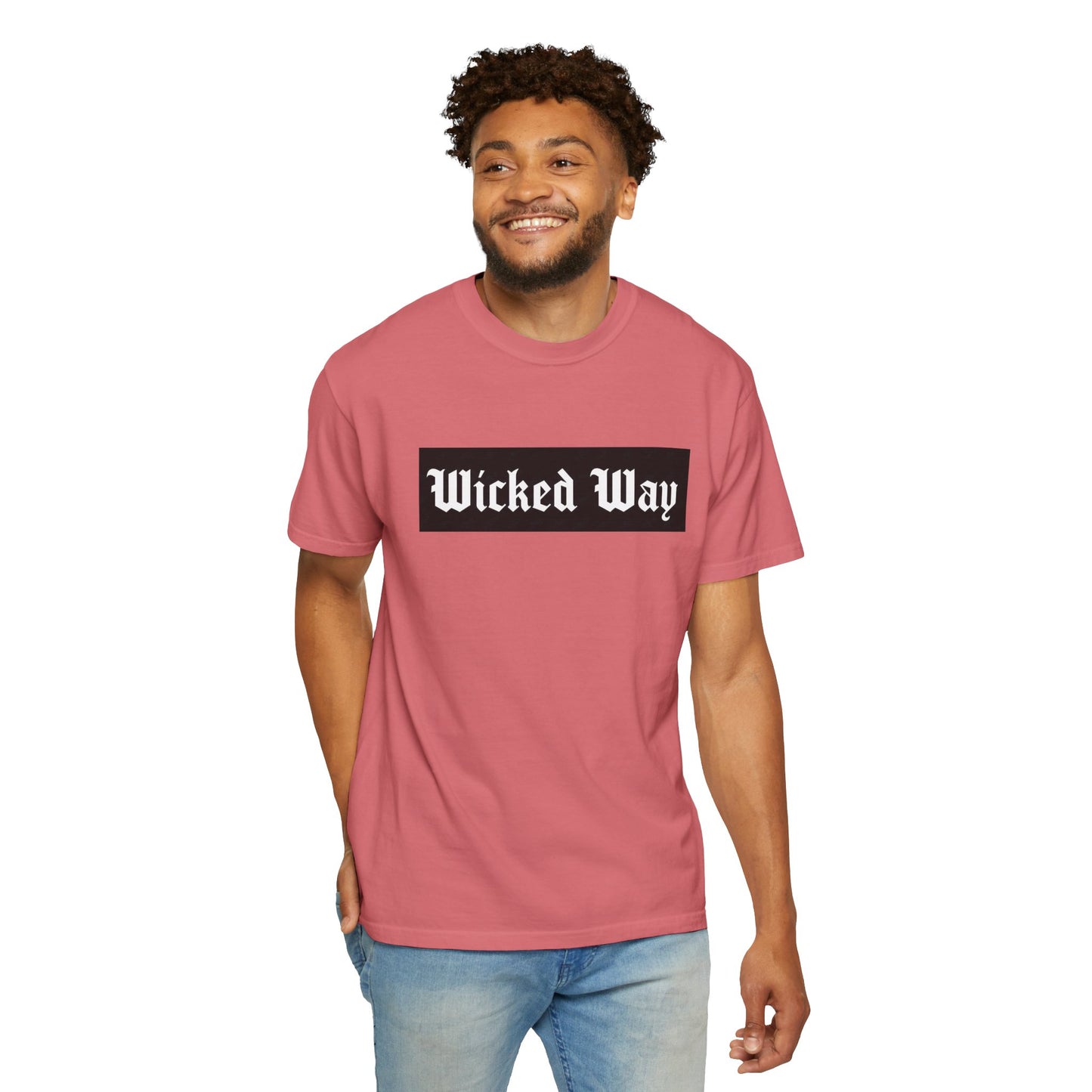 "Wicked Way" Block Gothic Lettering T-shirt