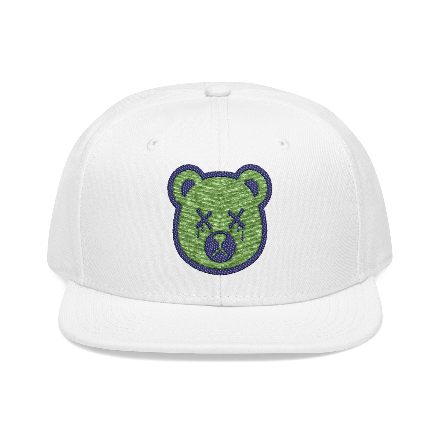 "Wicked Way" Deady Bear Head Green & Blue Snapback