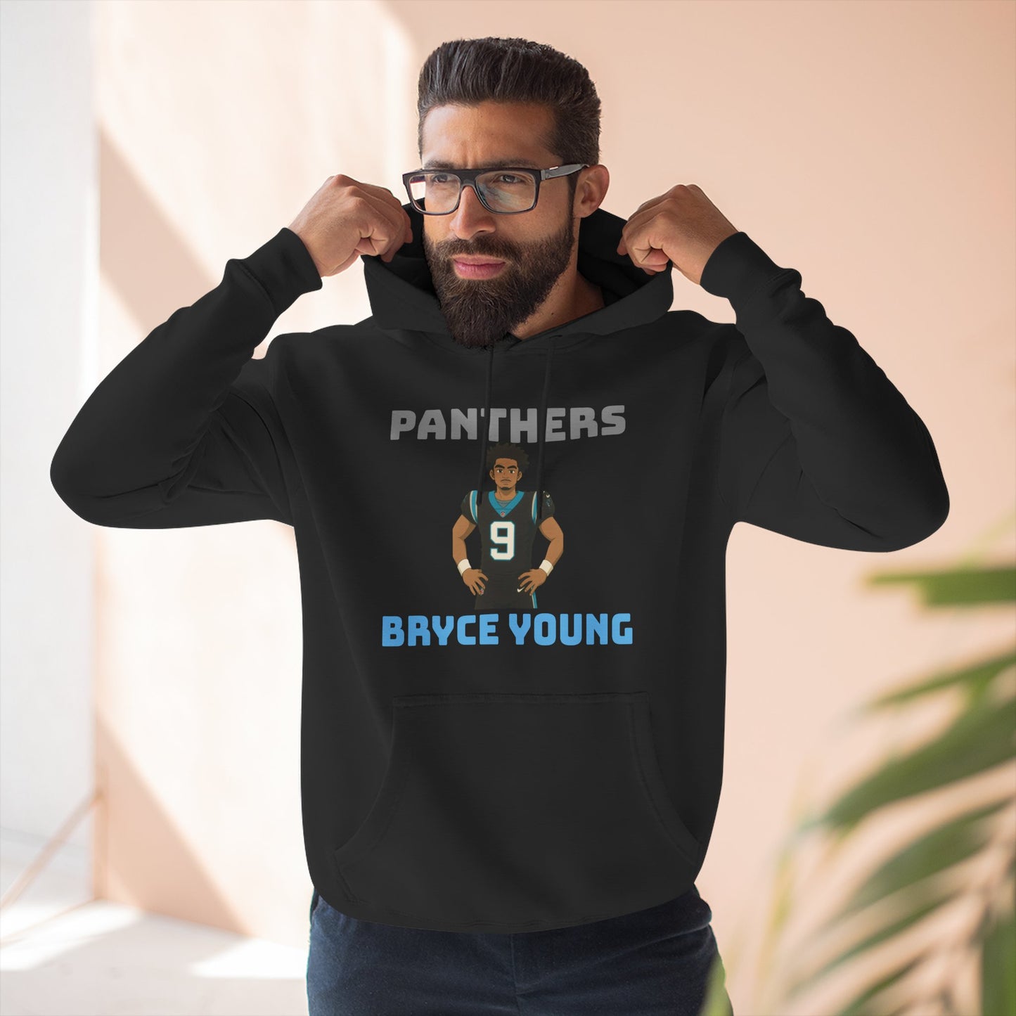 Anime Football 'Panthers Bryce Young' Three-Panel Fleece Hoodie