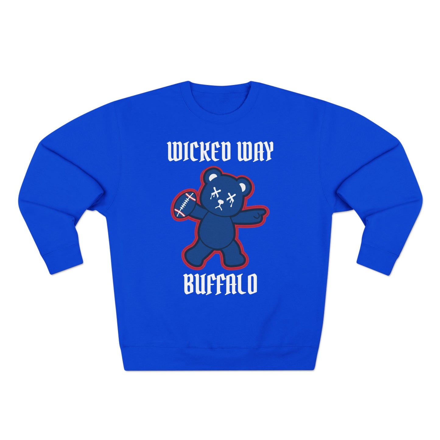 "Wicked Way" Deady Bear Football Buffalo Crewneck Sweatshirt