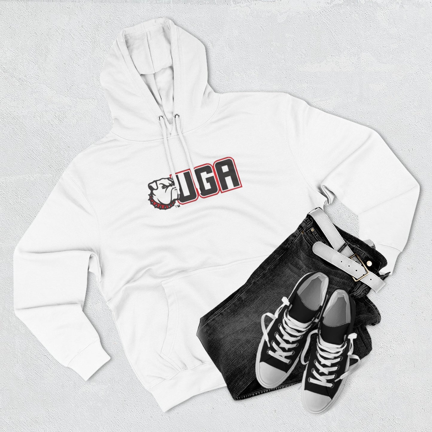 'UGA' Three-Panel Fleece Hoodie