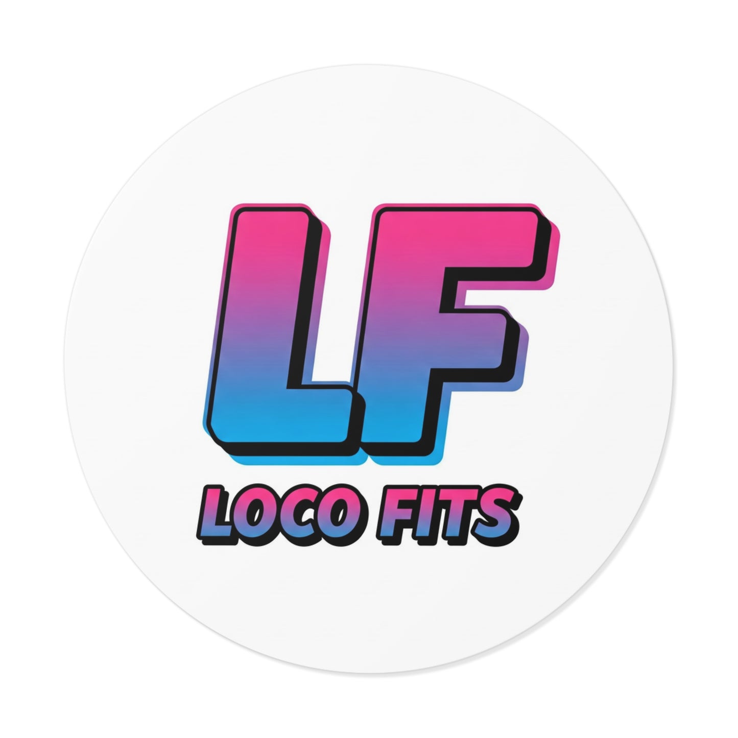 Trendy Round Vinyl Stickers - LF Loco Fits Design, Perfect for Customizing Gear