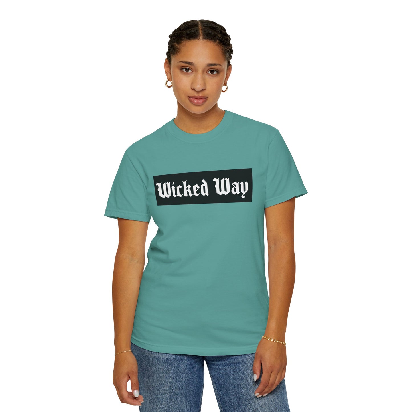 "Wicked Way" Block Gothic Lettering T-shirt