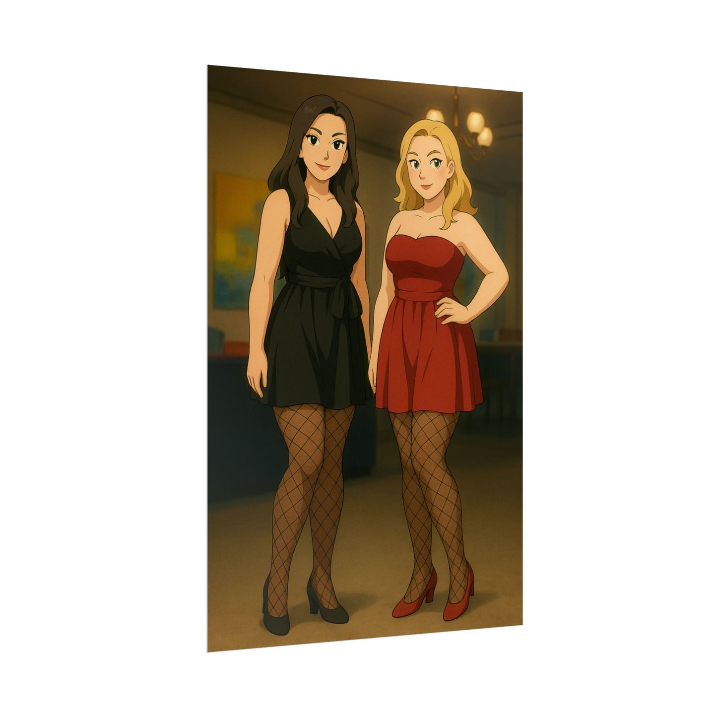 Loco Fits Anime Girls 'Two Ladies in Cocktail Dresses' Poster