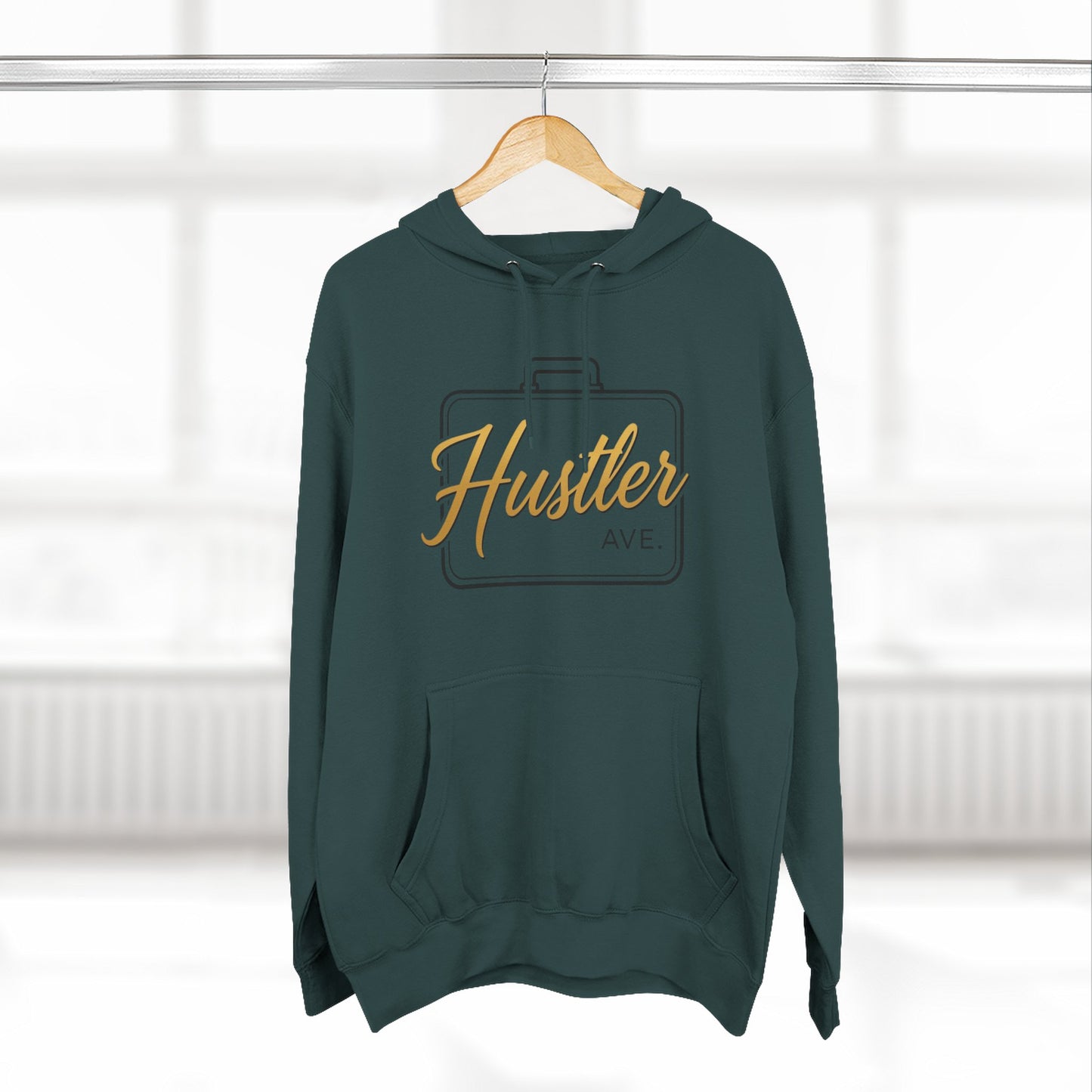 "Hustler Ave" All Business Gold Breifcase Hoodie