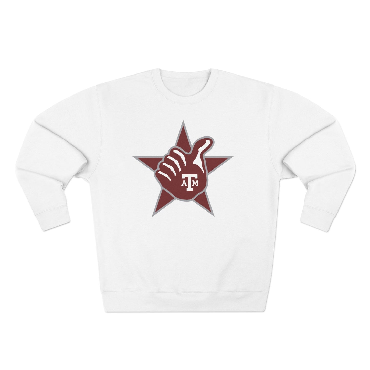 'Texas A&M Lone Star Thumbs Up' Cotton Crewneck Sweatshirt