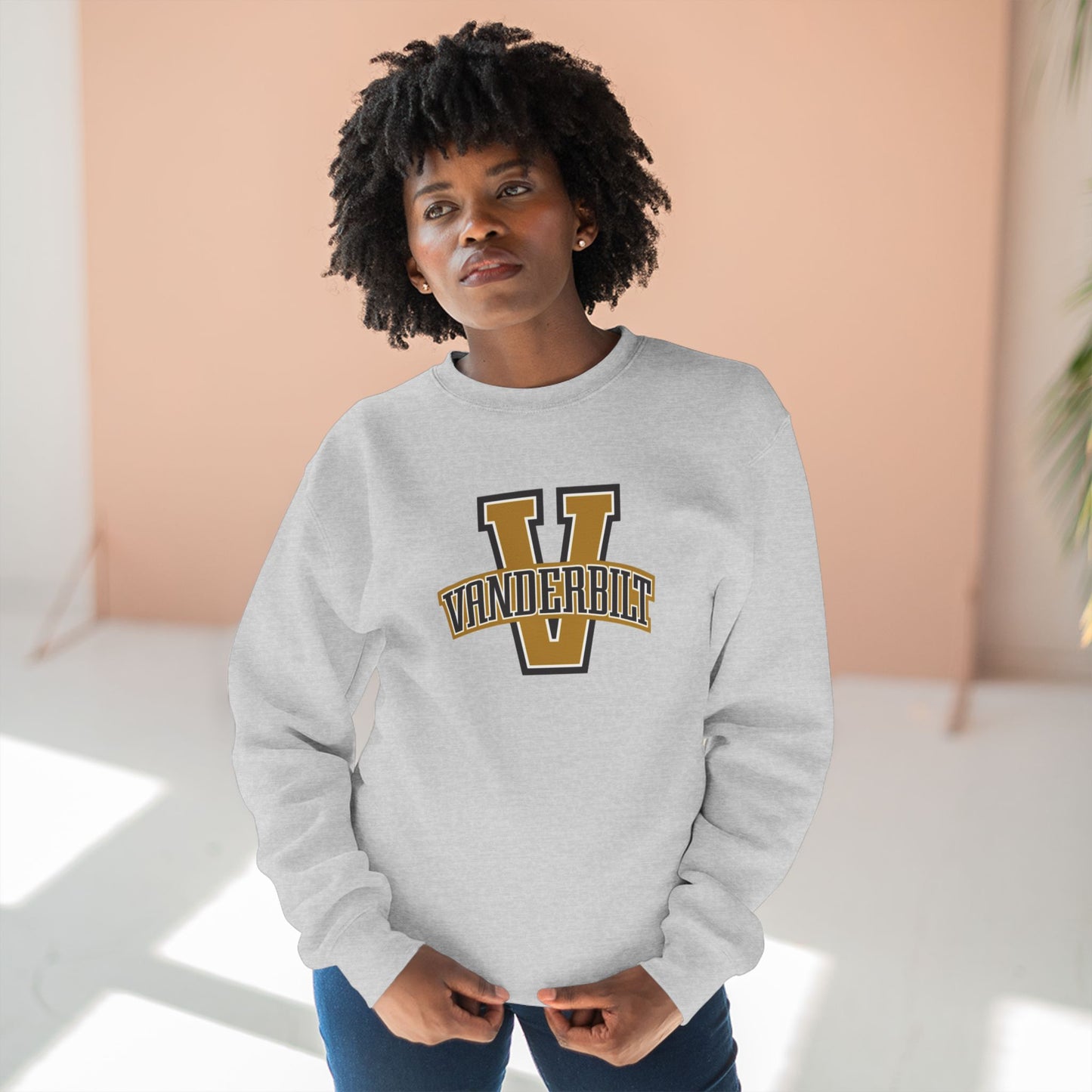 'Vanderbilt V' Cotton Crewneck Sweatshirt
