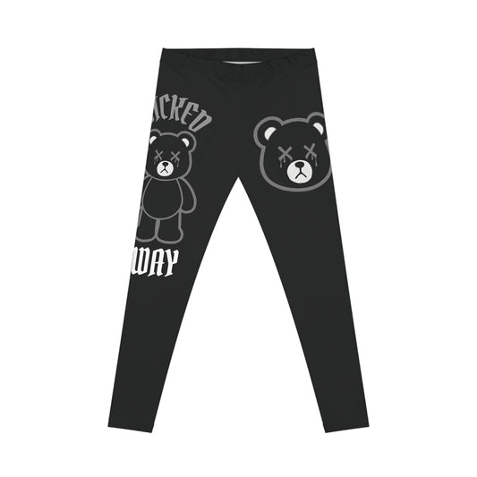 "Wicked Way" Deady Bears Black, Grey, & White Women's Casual Leggings