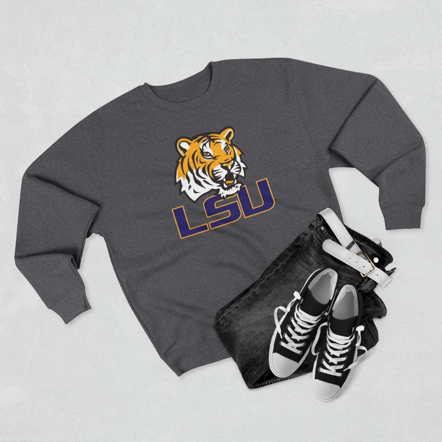 'LSU Tigers Head' Cotton Crewneck Sweatshirt